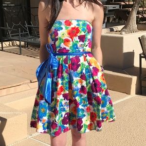 Colorful Strapless Fit & Flare Dress, 4